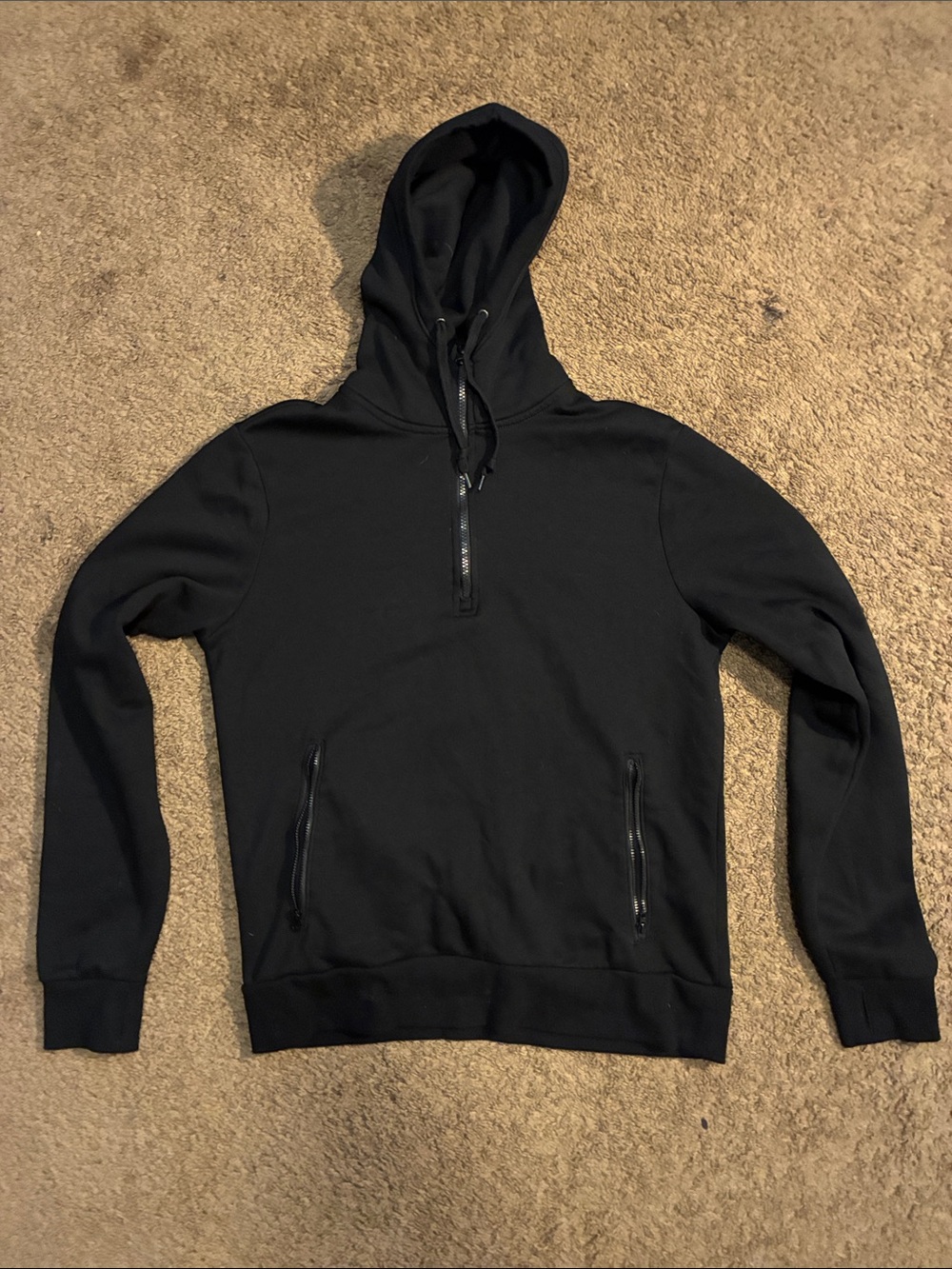 Black Half-Zip Hooded Sweatshirt old navy